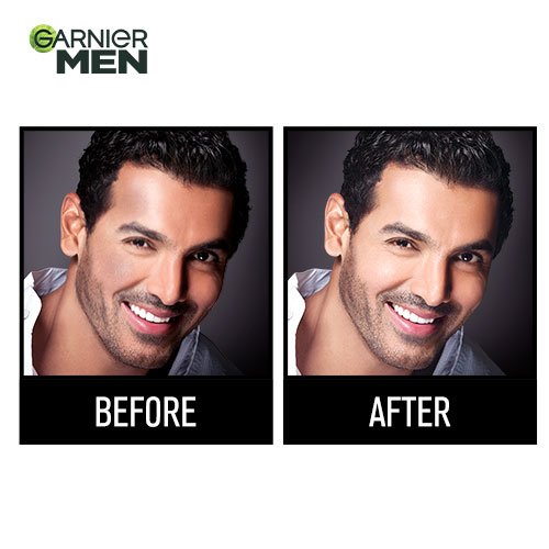 Garnier Men Turbo Bright Face Wash 150g - Before After Image